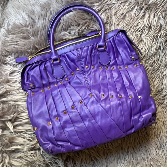 Valentino Maison Purple Leather Studded bag - Picture 3 of 8